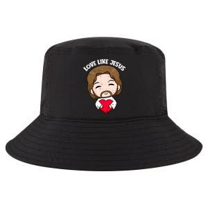 Love Like Jesus Valentines Day Christ Heart Christian Cute Gift Cool Comfort Performance Bucket Hat