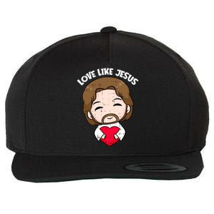 Love Like Jesus Valentines Day Christ Heart Christian Cute Gift Wool Snapback Cap