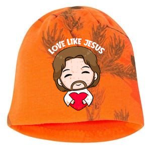 Love Like Jesus Valentines Day Christ Heart Christian Cute Gift Kati - Camo Knit Beanie