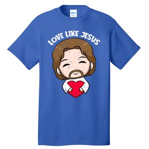 Love Like Jesus Valentines Day Christ Heart Christian Cute Gift Tall T-Shirt