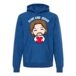 Love Like Jesus Valentines Day Christ Heart Christian Cute Gift Premium Hoodie