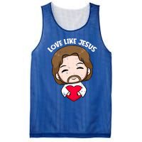 Love Like Jesus Valentines Day Christ Heart Christian Cute Gift Mesh Reversible Basketball Jersey Tank