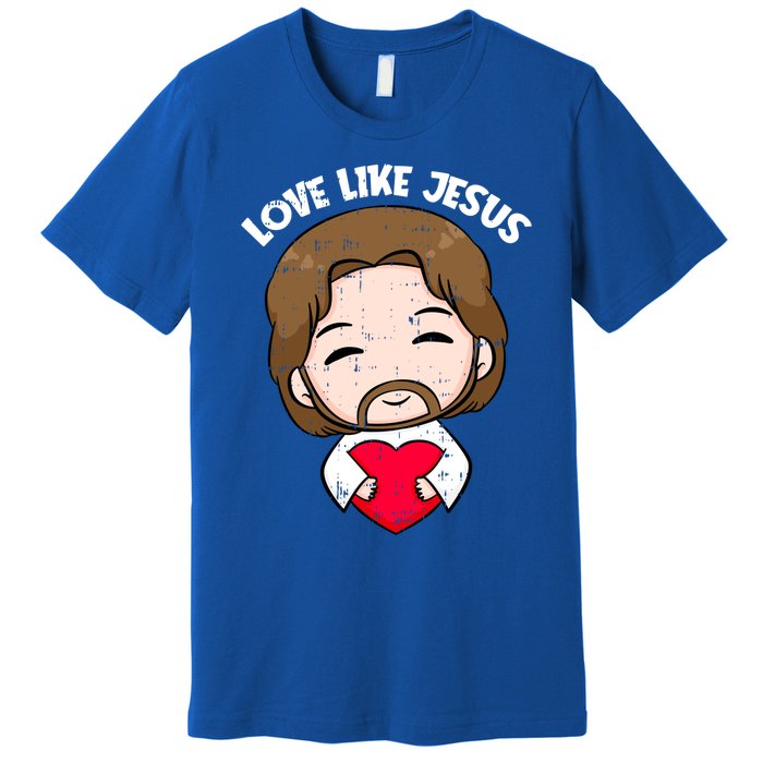 Love Like Jesus Valentines Day Christ Heart Christian Cute Gift Premium T-Shirt