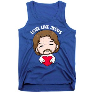 Love Like Jesus Valentines Day Christ Heart Christian Cute Gift Tank Top