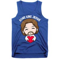 Love Like Jesus Valentines Day Christ Heart Christian Cute Gift Tank Top