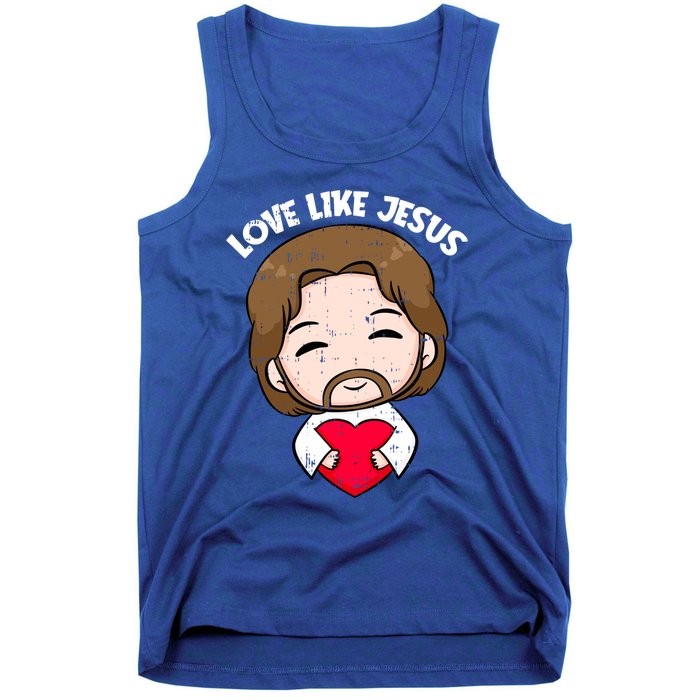 Love Like Jesus Valentines Day Christ Heart Christian Cute Gift Tank Top