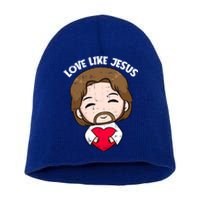 Love Like Jesus Valentines Day Christ Heart Christian Cute Gift Short Acrylic Beanie