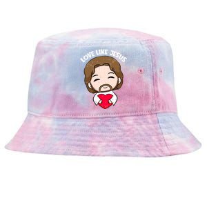 Love Like Jesus Valentines Day Christ Heart Christian Cute Gift Tie-Dyed Bucket Hat