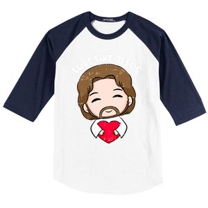 Love Like Jesus Valentines Day Christ Heart Christian Cute Gift Baseball Sleeve Shirt