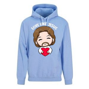 Love Like Jesus Valentines Day Christ Heart Christian Cute Gift Unisex Surf Hoodie