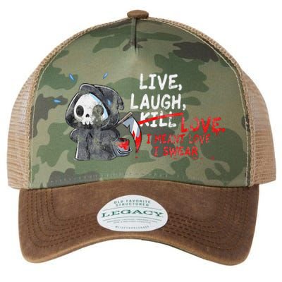 Live Laugh Kill Love I Meant Love I Swear Death Legacy Tie Dye Trucker Hat