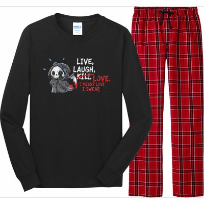 Live Laugh Kill Love I Meant Love I Swear Death Long Sleeve Pajama Set