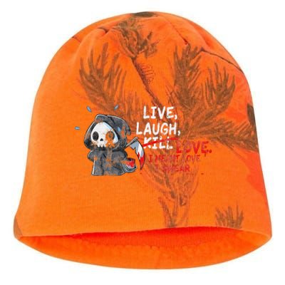 Live Laugh Kill Love I Meant Love I Swear Death Kati - Camo Knit Beanie