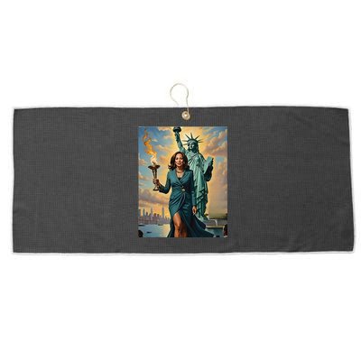 Lady Liberty Kamala Harris Vote President 2024 Gift Large Microfiber Waffle Golf Towel