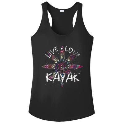 Live Love Kayak Canoe Paddling Kayaker Sport Kayaking Ladies PosiCharge Competitor Racerback Tank