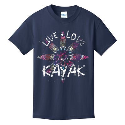 Live Love Kayak Canoe Paddling Kayaker Sport Kayaking Kids T-Shirt