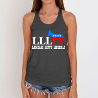 LLL - Lameass Lefty Liberals Anti Liberal Women's Knotted Racerback Tank