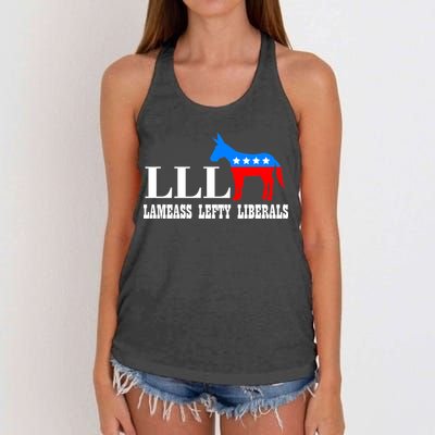 LLL - Lameass Lefty Liberals Anti Liberal Women's Knotted Racerback Tank