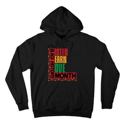 Listen Learn Love African American Teach Black History Month Tall Hoodie