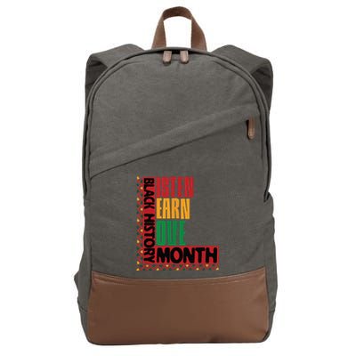 Listen Learn Love African American Teach Black History Month Cotton Canvas Backpack