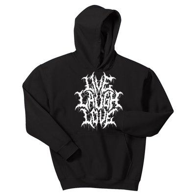 Live Laugh Love Black Metal Parody Funny Typography Kids Hoodie