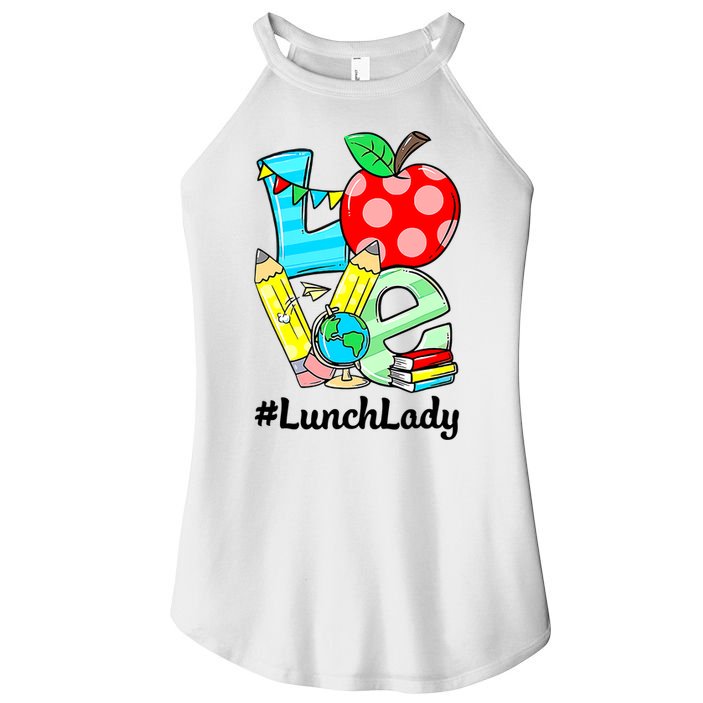 Love Lunch Lady Apples Funny Back To School Teacher Women's Perfect Tri Rocker Tank