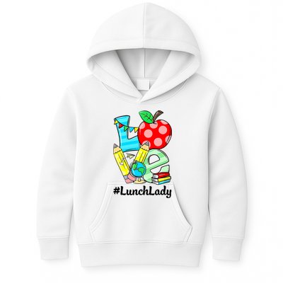 Love Lunch Lady Apples Funny Back To School Teacher Kids Hoodie