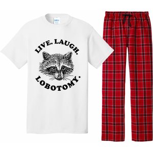 Live Laugh Lobotomy Raccoon Meme Pajama Set