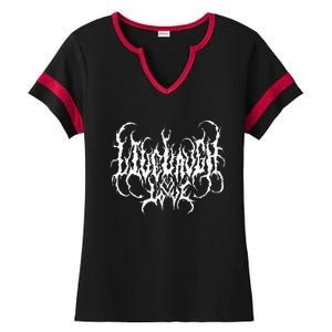 Live Life Laugh Love Death Metal Style Ladies Halftime Notch Neck Tee