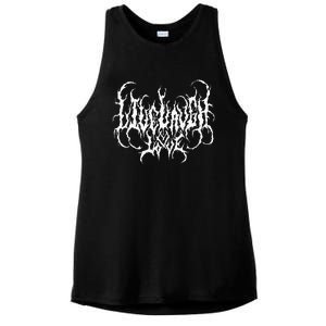 Live Life Laugh Love Death Metal Style Ladies PosiCharge Tri-Blend Wicking Tank