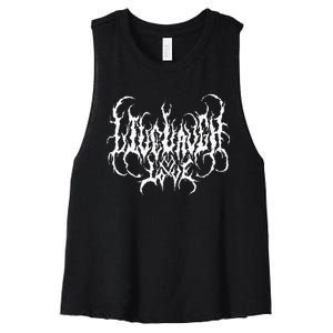 Live Life Laugh Love Death Metal Style Women's Racerback Cropped Tank