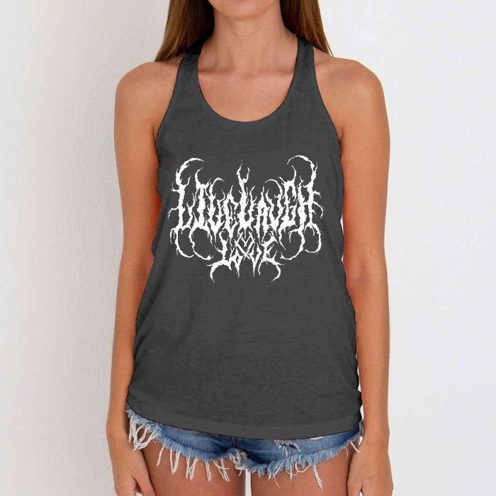 Live Life Laugh Love Death Metal Style Women's Knotted Racerback Tank