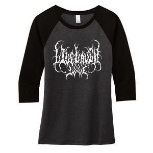 Live Life Laugh Love Death Metal Style Women's Tri-Blend 3/4-Sleeve Raglan Shirt