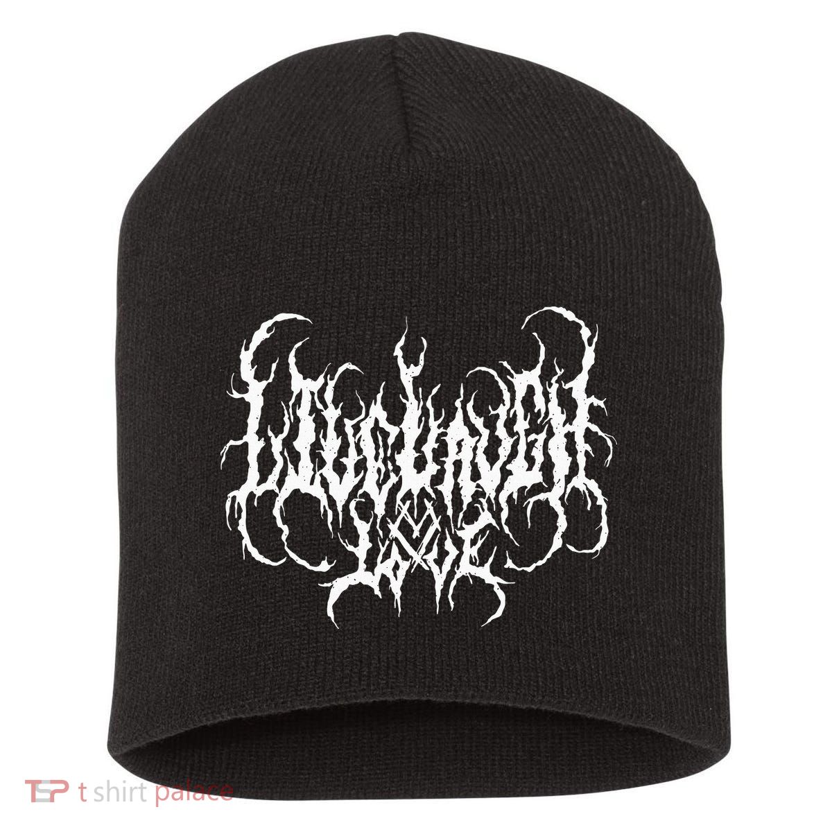 Live Life Laugh Love Death Metal Style Short Acrylic Beanie