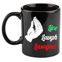 Live Laugh Lasagna Lover Funny 11oz C Handle Ceramic Mug