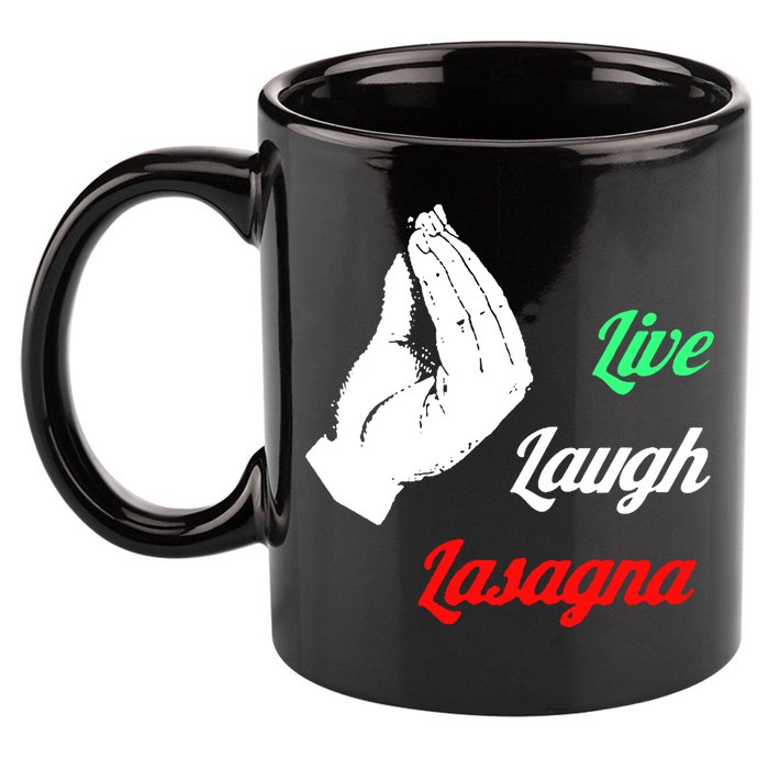 Live Laugh Lasagna Lover Funny 11oz C Handle Ceramic Mug