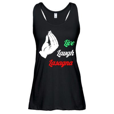 Live Laugh Lasagna Lover Funny Ladies Essential Flowy Tank