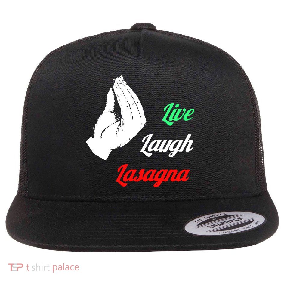 Live Laugh Lasagna Lover Funny Flatbill Hat