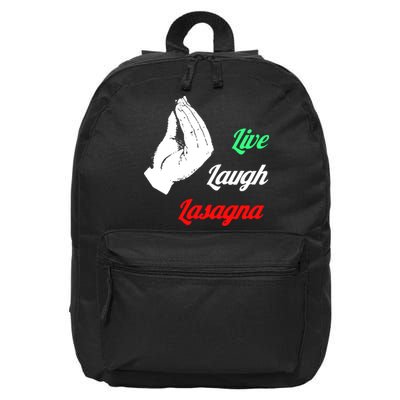 Live Laugh Lasagna Lover Funny 16 in Basic Backpack