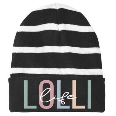 Lolli Life Lolli Grandma Boho Lolli Grandmother Striped Beanie with Solid Band