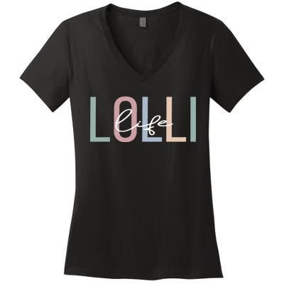 Lolli Life Lolli Grandma Boho Lolli Grandmother Women's V-Neck T-Shirt