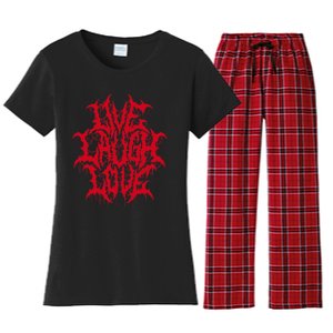 Live Laugh Love Black Metal Parody Funny Quote Women's Flannel Pajama Set