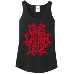 Live Laugh Love Black Metal Parody Funny Quote Ladies Essential Tank