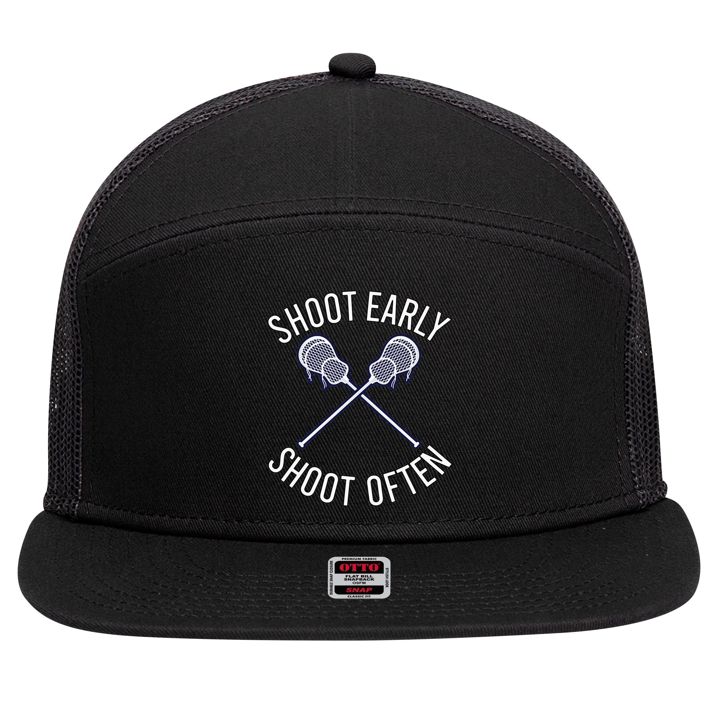 Lax Lacrosse Long Sleeve 7 Panel Mesh Trucker Snapback Hat