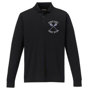 Lax Lacrosse Long Sleeve Performance Long Sleeve Polo