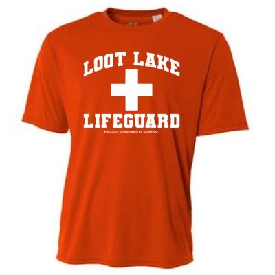 Look Lake Lifeguard Proudly Sponsored By Slurp Co Cooling Performance Crew T-Shirt