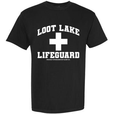 Look Lake Lifeguard Proudly Sponsored By Slurp Co Garment-Dyed Heavyweight T-Shirt