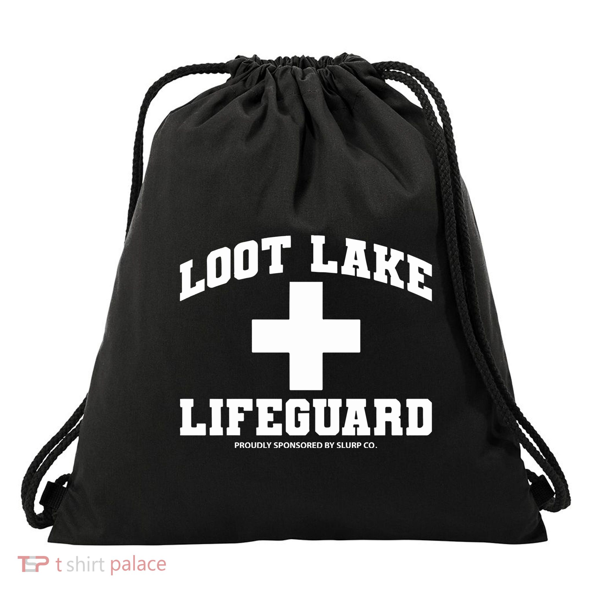 Look Lake Lifeguard Proudly Sponsored By Slurp Co Drawstring Bag