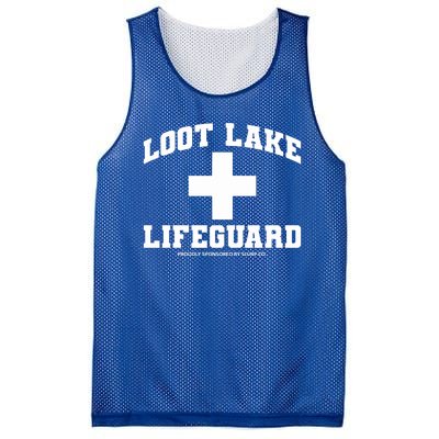 Look Lake Lifeguard Proudly Sponsored By Slurp Co Mesh Reversible Basketball Jersey Tank