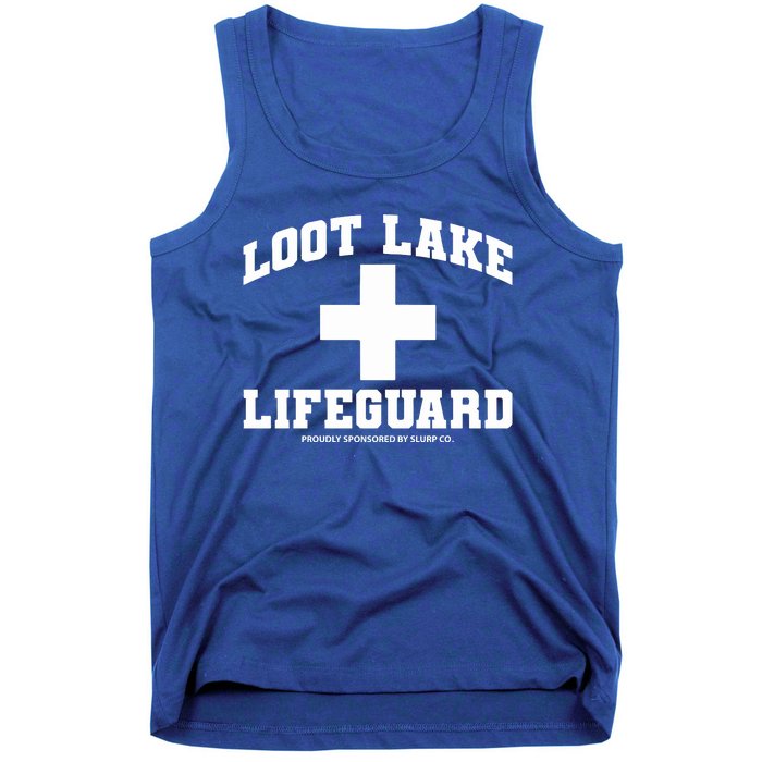 Look Lake Lifeguard Proudly Sponsored By Slurp Co Tank Top